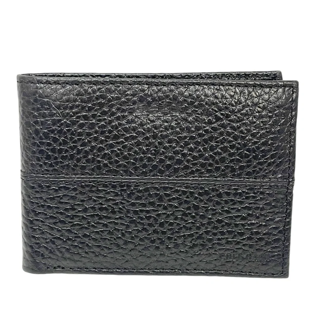 Cole Haan Men’s Black Pebbled Leather Bifold Card Wallet